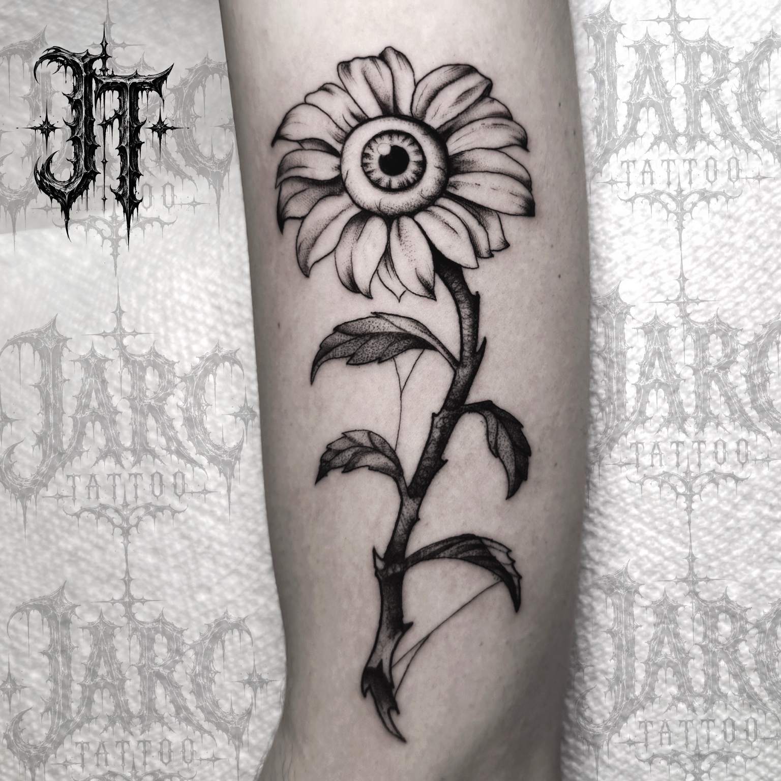 Eyeball flower tattoo