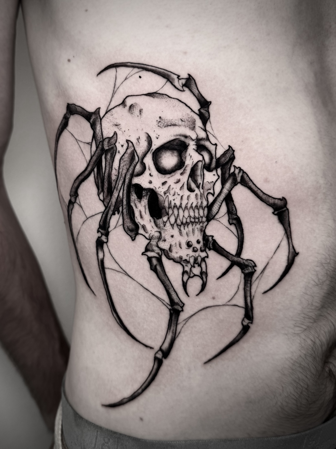 Spider skull tattoo